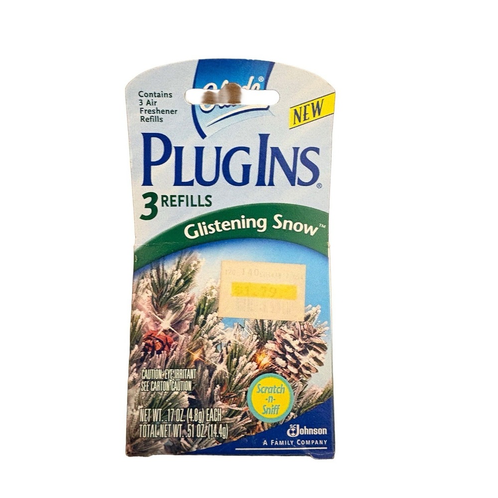 Glade Plugins Scented GEL 3‎ Refills Glistening Snow Vintage 2005 Discontinued